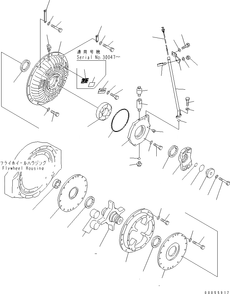 Схема запчастей Komatsu D475ASD-5E0 - ДЕМПФЕР КОМПОНЕНТЫ ДВИГАТЕЛЯ