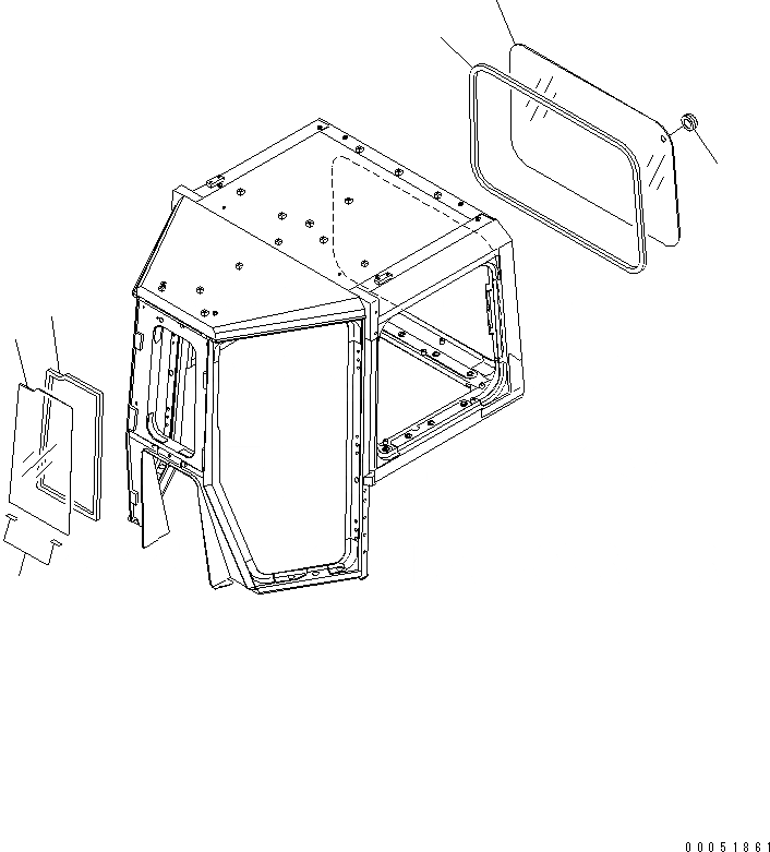 Схема запчастей Komatsu D475ASD-5E0 - КАБИНА (СДВИЖН. ОКНА) (/) (ФИКС. БОКОВ. ОКНАS) КАБИНА ОПЕРАТОРА И СИСТЕМА УПРАВЛЕНИЯ