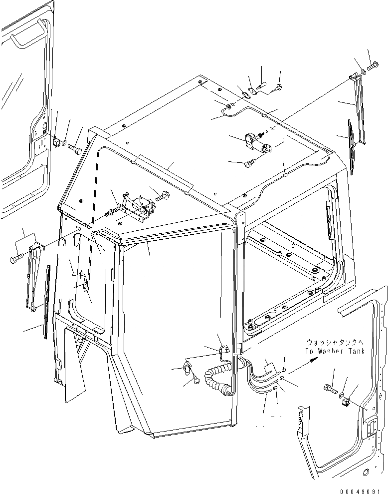 Схема запчастей Komatsu D475ASD-5E0 - КАБИНА (ДЛЯ ДВОЙН. ДВОРНИКИ) (ПЕРЕДН. И ЗАДН.) КАБИНА ОПЕРАТОРА И СИСТЕМА УПРАВЛЕНИЯ