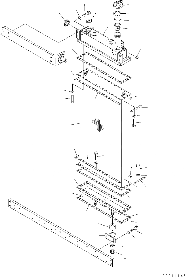 Схема запчастей Komatsu D475ASD-5E0 - ЗАЩИТА РАДИАТОРА (ДВОЙН. РАДИАТОР) ЧАСТИ КОРПУСА
