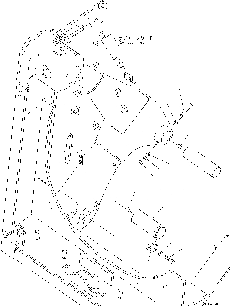 Схема запчастей Komatsu D475ASD-5E0 - РАДИАТОР  (ЗАЩИТА РАДИАТОРА КРЕПЛЕНИЕ) ЧАСТИ КОРПУСА