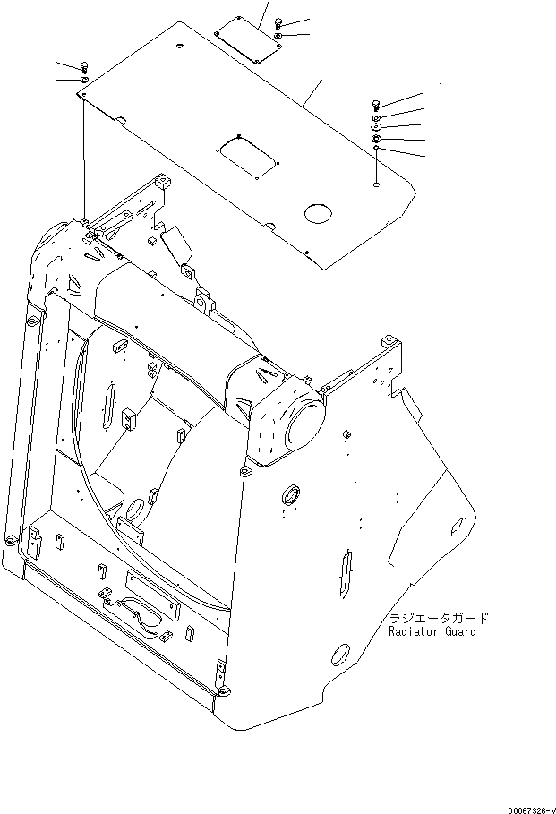 Схема запчастей Komatsu D475ASD-5E0 - РАДИАТОР  (РАДИАТОР COVER) ЧАСТИ КОРПУСА