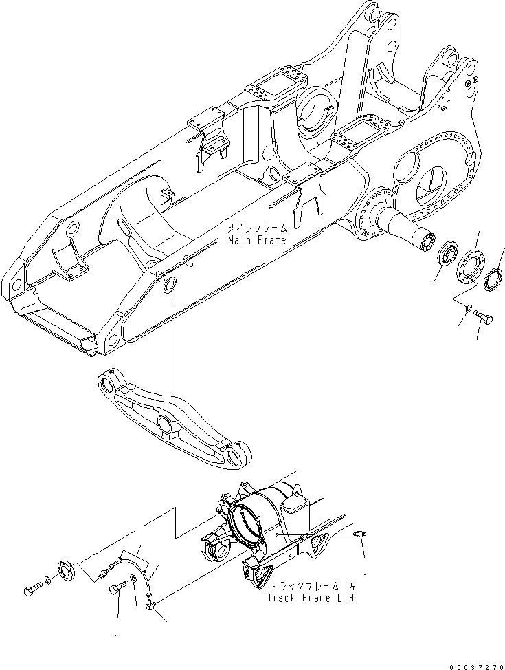 Схема запчастей Komatsu D475ASD-5E0 - ГУСЕНИЧНАЯ РАМА (БАЛКА БАЛАНСИРА СМАЗКА) (ЛЕВ.) ХОДОВАЯ