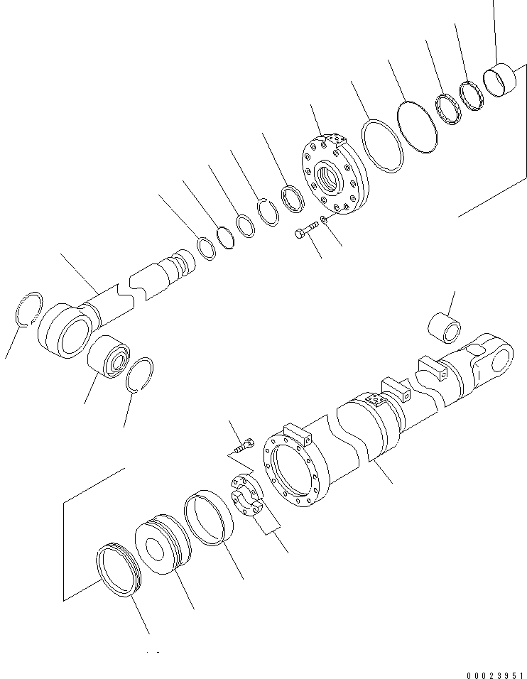 Схема запчастей Komatsu D475ASD-5E0 - ЦИЛИНДР ПЕРЕКОСА ОТВАЛА (ДЛЯ SUPER DOZER) ОСНОВН. КОМПОНЕНТЫ И РЕМКОМПЛЕКТЫ
