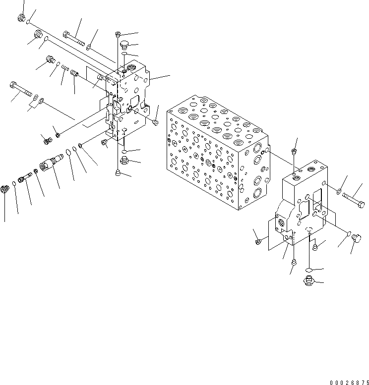 Схема запчастей Komatsu D475ASD-5E0 - ОСНОВН. КЛАПАН (/) ОСНОВН. КОМПОНЕНТЫ И РЕМКОМПЛЕКТЫ