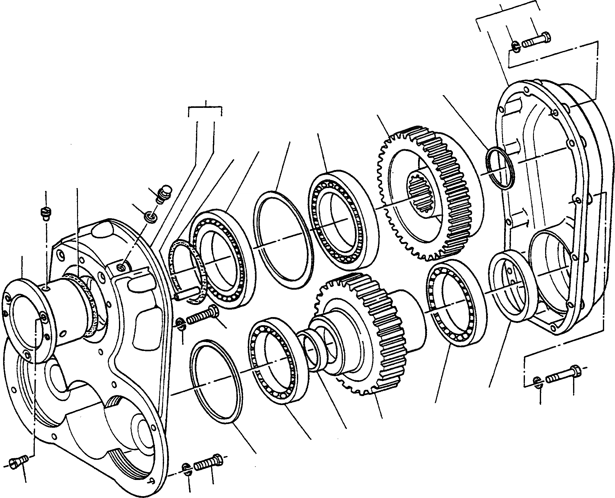 Схема запчастей Komatsu D500E Turbo - ДОПОЛН. ПРИВОДSET ТРАНСМИССИЯ И ЗАДН. МОСТ