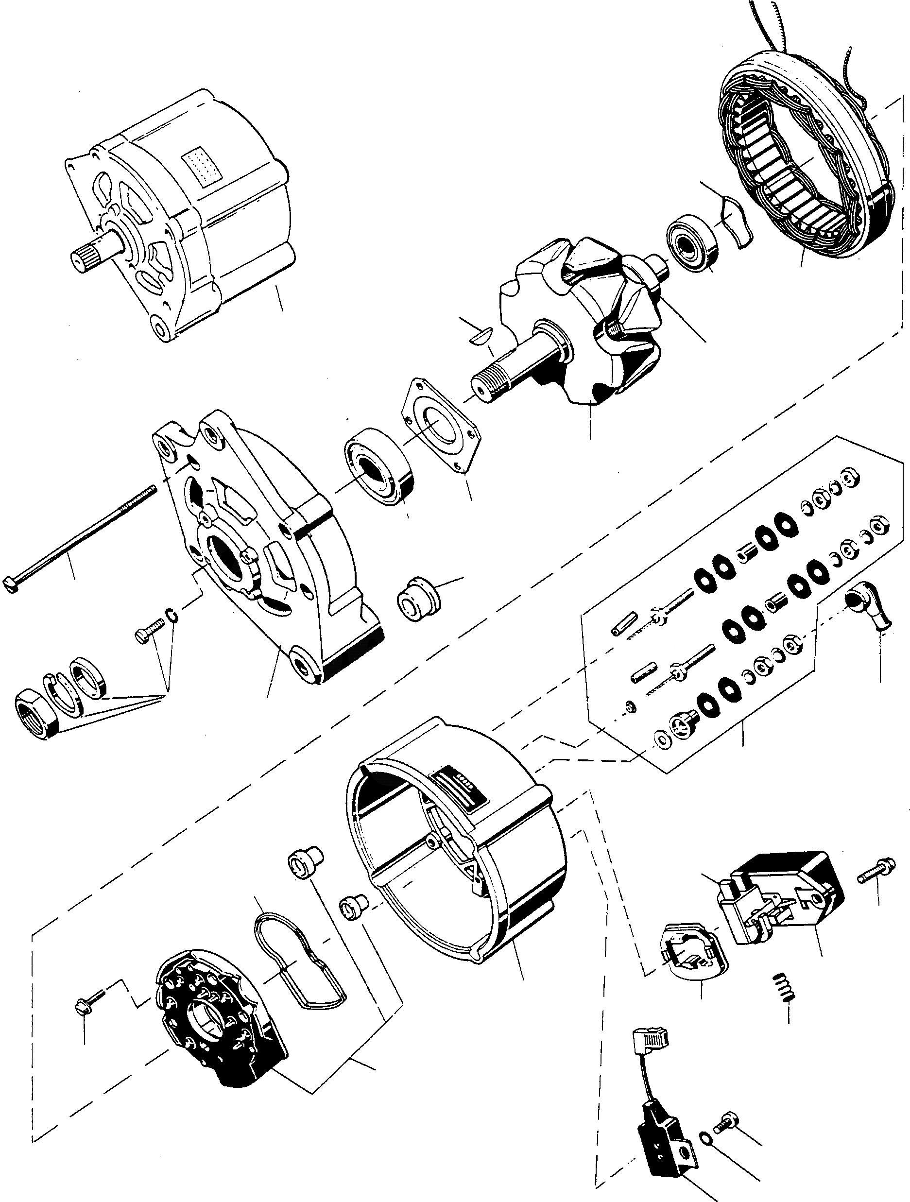 Схема запчастей Komatsu D500E Turbo - ГЕНЕРАТОР ДВИГАТЕЛЬ, АКСЕССУАРЫ И ЭЛЕКТРИЧ. СИСТЕМА