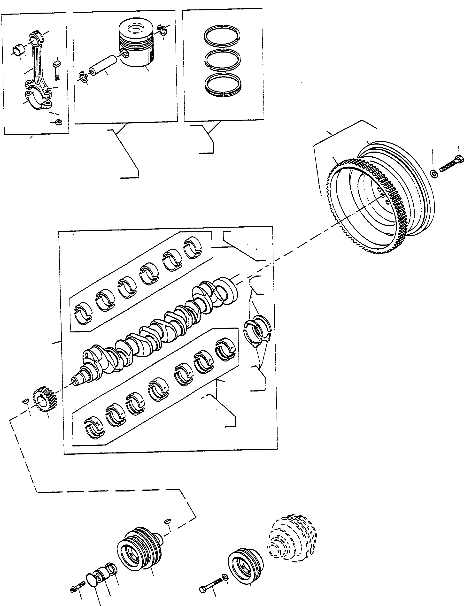 Схема запчастей Komatsu D500E Turbo - CRANK ASSEMBLY ДВИГАТЕЛЬ, АКСЕССУАРЫ И ЭЛЕКТРИЧ. СИСТЕМА