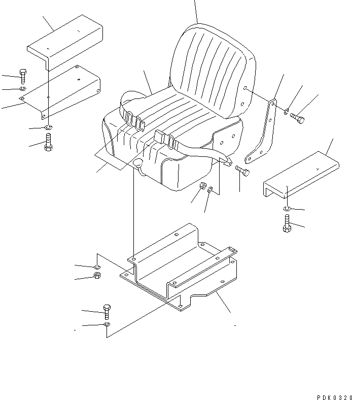 Схема запчастей Komatsu D50A-17 - СИДЕНЬЕ ОПЕРАТОРА (ФИКС. ТИП)(№8-8) ЧАСТИ КОРПУСА