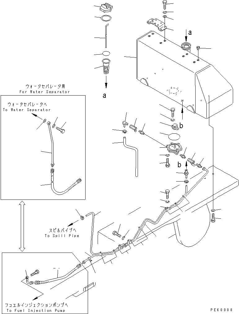 Схема запчастей Komatsu D50A-17 - ТОПЛ. БАК И ТОПЛИВОПРОВОД КОМПОНЕНТЫ ДВИГАТЕЛЯ И ЭЛЕКТРИКА