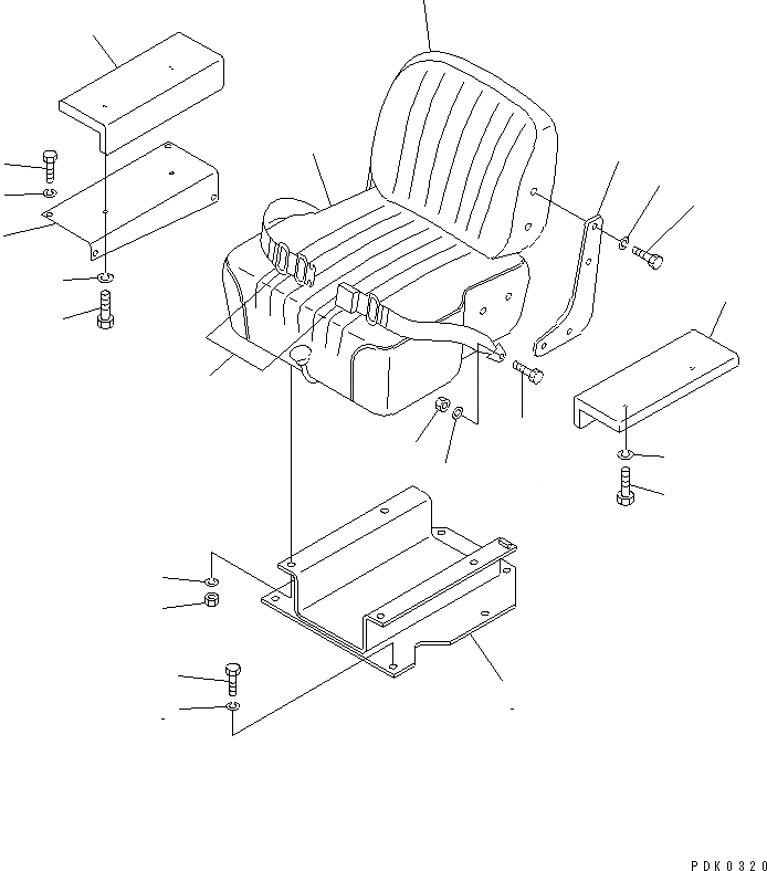 Схема запчастей Komatsu D50A-17 - СИДЕНЬЕ ОПЕРАТОРА (ФИКС. ТИП)(№8-8) ЧАСТИ КОРПУСА