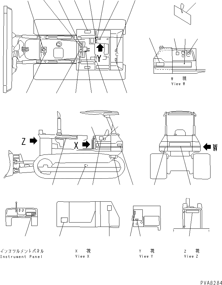 Схема запчастей Komatsu D50A-18 - МАРКИРОВКА (ЯПОН.)(№89-) МАРКИРОВКА