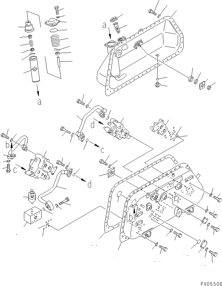 Схема запчастей Komatsu D50A-18 - ГИДР. БАК. AND УПРАВЛЯЮЩ. КЛАПАН (/7) (ДЛЯ ПОВОР. ОТВАЛА С ИЗМ. УГЛОМ POWER  ОТВАЛ С ПЕРЕКОСОМ) ОСНОВН. КОМПОНЕНТЫ И РЕМКОМПЛЕКТЫ