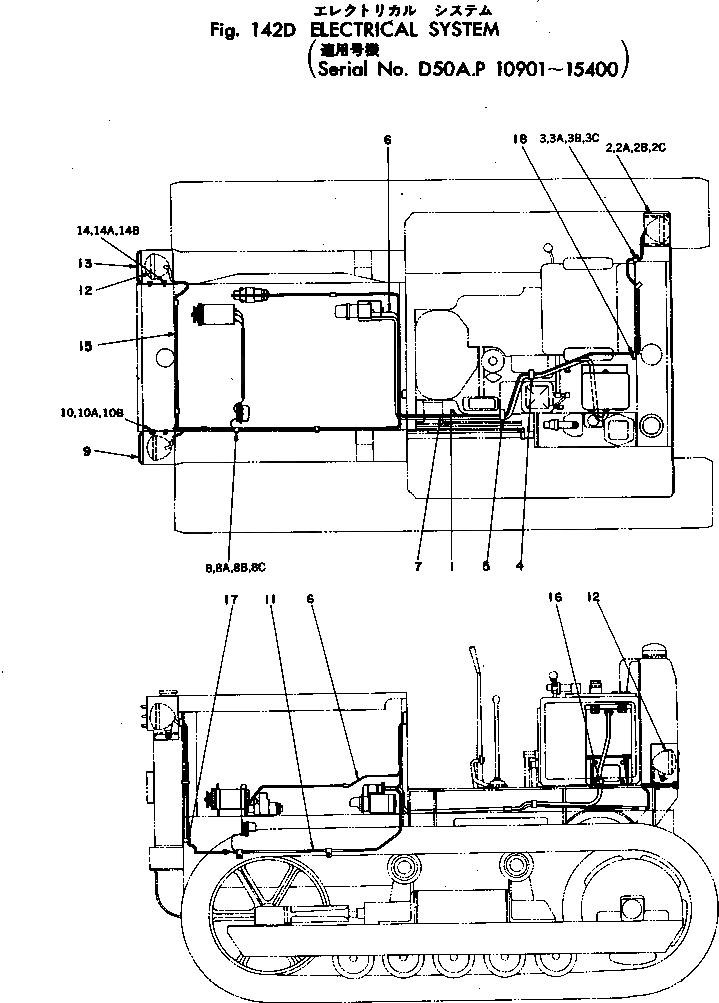 Схема запчастей Komatsu D50P-10 - ЭЛЕКТРИКА(№9-) КОМПОНЕНТЫ ДВИГАТЕЛЯ И ЭЛЕКТРИКА