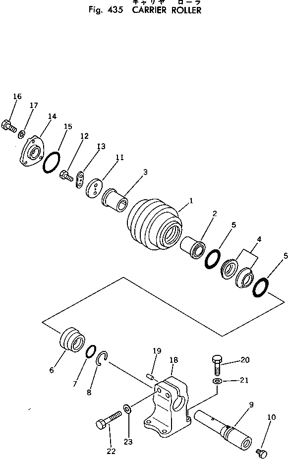 Схема запчастей Komatsu D50P-17 - ПОДДЕРЖИВАЮЩИЙ КАТОК ГУСЕНИЦЫ