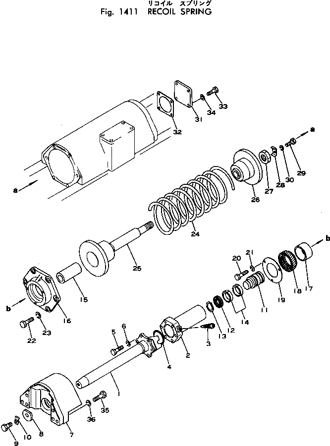 Схема запчастей Komatsu D53A-16 - ПРУЖИНА ГУСЕНИЦЫ