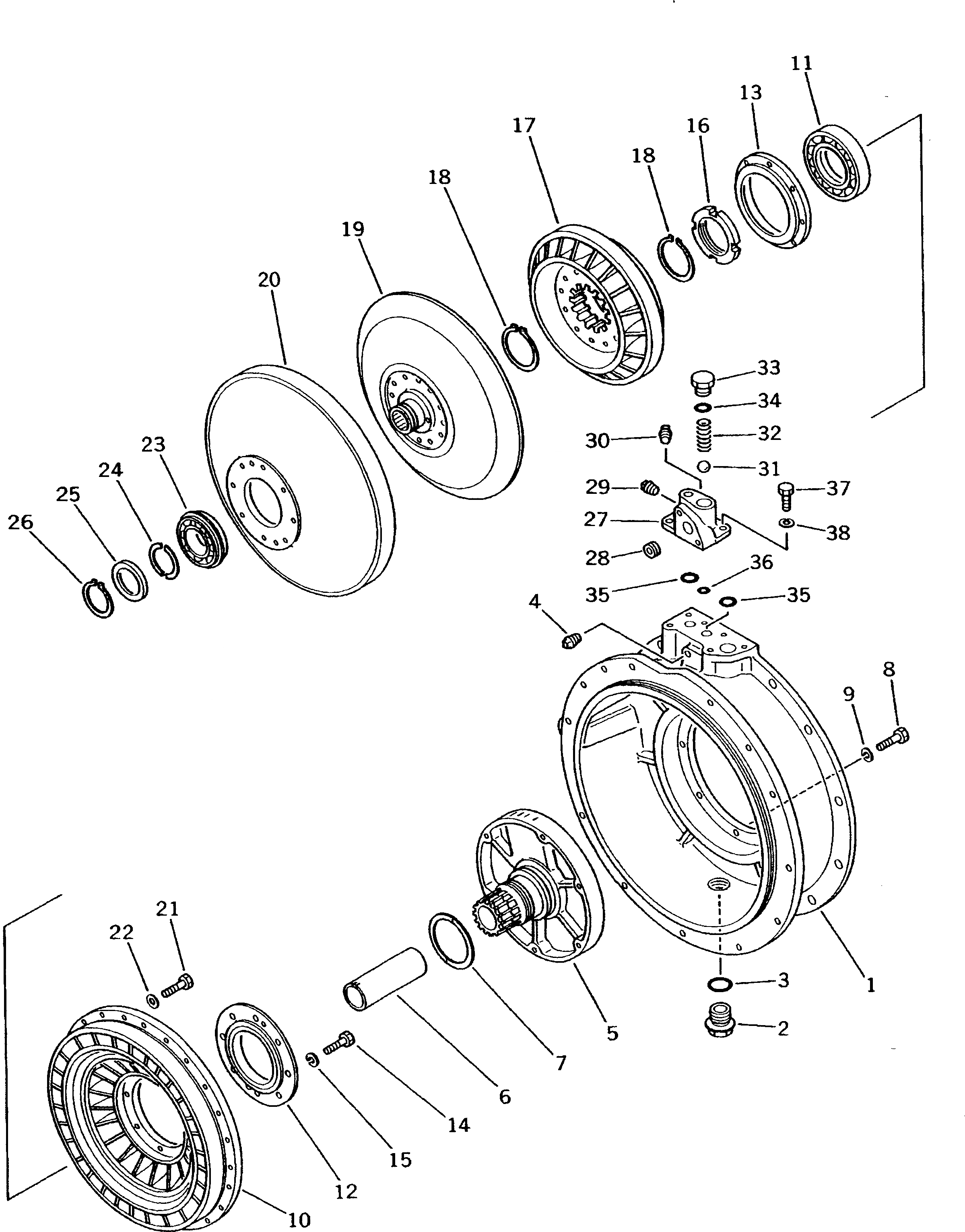 Схема запчастей Komatsu D53A-17 - TURBINE STATOR И ГИДРОТРАНСФОРМАТОР КЛАПАН(№8-87) СИЛОВАЯ ПЕРЕДАЧА И КОНЕЧНАЯ ПЕРЕДАЧА