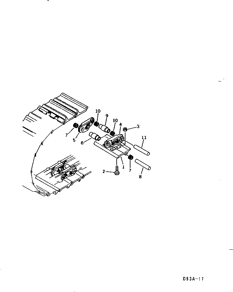 Схема запчастей Komatsu D53A-17 - ГУСЕНИЦЫ (СО СЦЕПНЫМ ПАЛЬЦЕМ)(№8-) ХОДОВАЯ