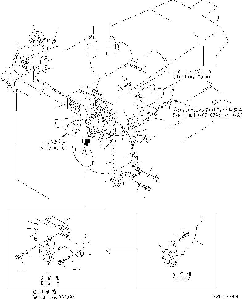 Схема запчастей Komatsu D53A-18 - ЭЛЕКТРИКА (/) (ДЛЯ ANGLE И ПРЯМ. ОТВАЛ С ПЕРЕКОСОМ)(№89-) ЭЛЕКТРИКА