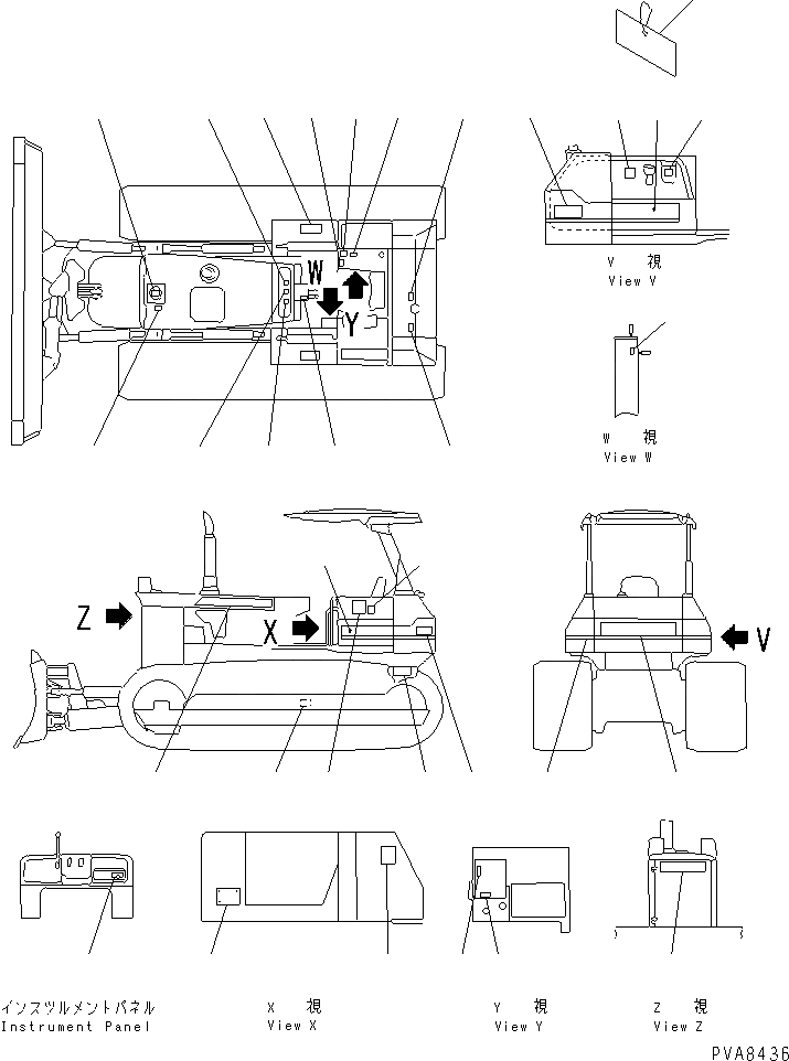 Схема запчастей Komatsu D53A-18 - МАРКИРОВКА (ЯПОН.)(№89-) МАРКИРОВКА