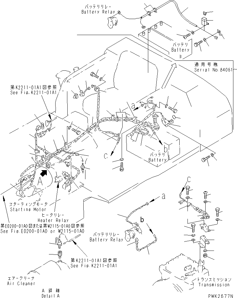 Схема запчастей Komatsu D53P-18A - ЭЛЕКТРИКА (/) (С СТАЛЬНАЯ КАБИНА)(№8-) ЭЛЕКТРИКА