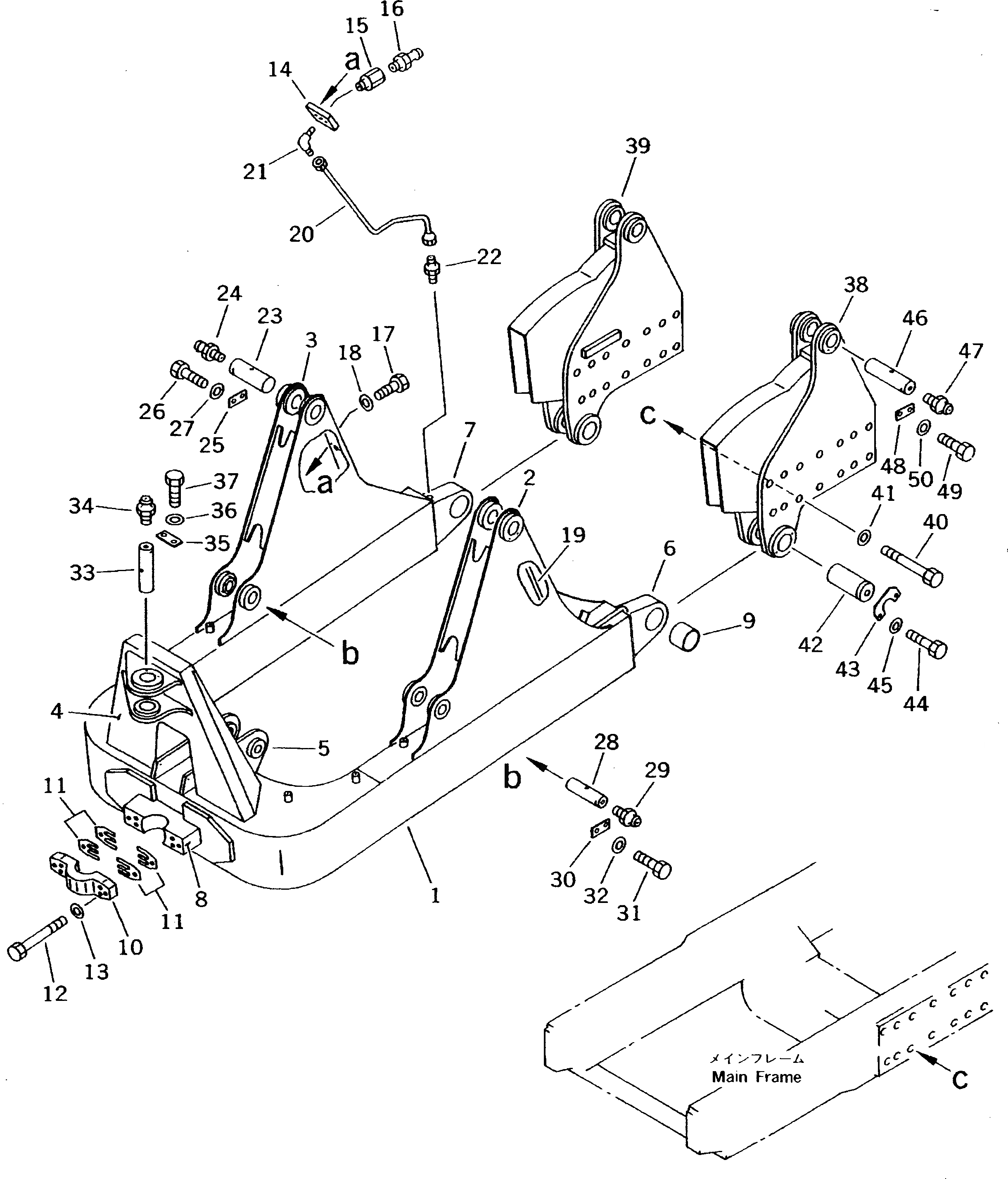 Схема запчастей Komatsu D53P-18A - ANGLE НАКЛОН. РАМА(№87-) РАБОЧЕЕ ОБОРУДОВАНИЕ