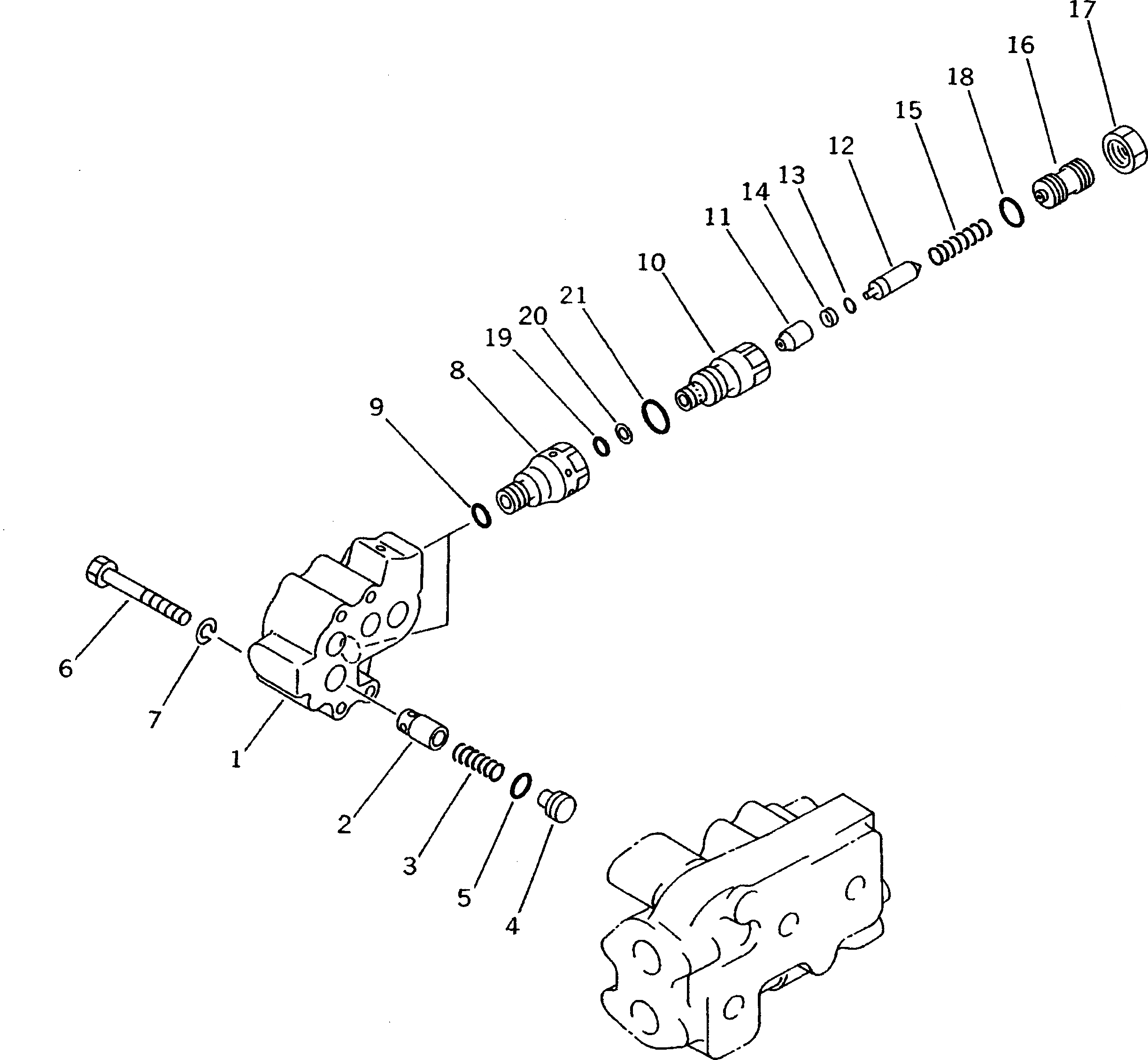 Схема запчастей Komatsu D53P-18A - ГИДР. БАК. AND УПРАВЛЯЮЩ. КЛАПАН (/7) ОСНОВН. КОМПОНЕНТЫ И РЕМКОМПЛЕКТЫ