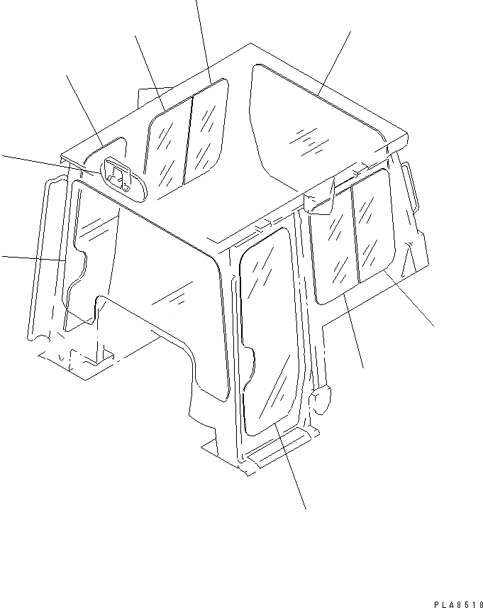 Схема запчастей Komatsu D53P-18A - СТЕКЛА И ЗАДН. VIEW MIRROR ЧАСТИ BOOK