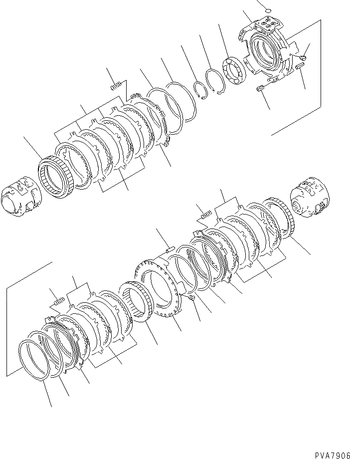Схема запчастей Komatsu D53P-17 - РЕВЕРС¤ 2 И 3 МУФТА СИЛОВАЯ ПЕРЕДАЧА И КОНЕЧНАЯ ПЕРЕДАЧА