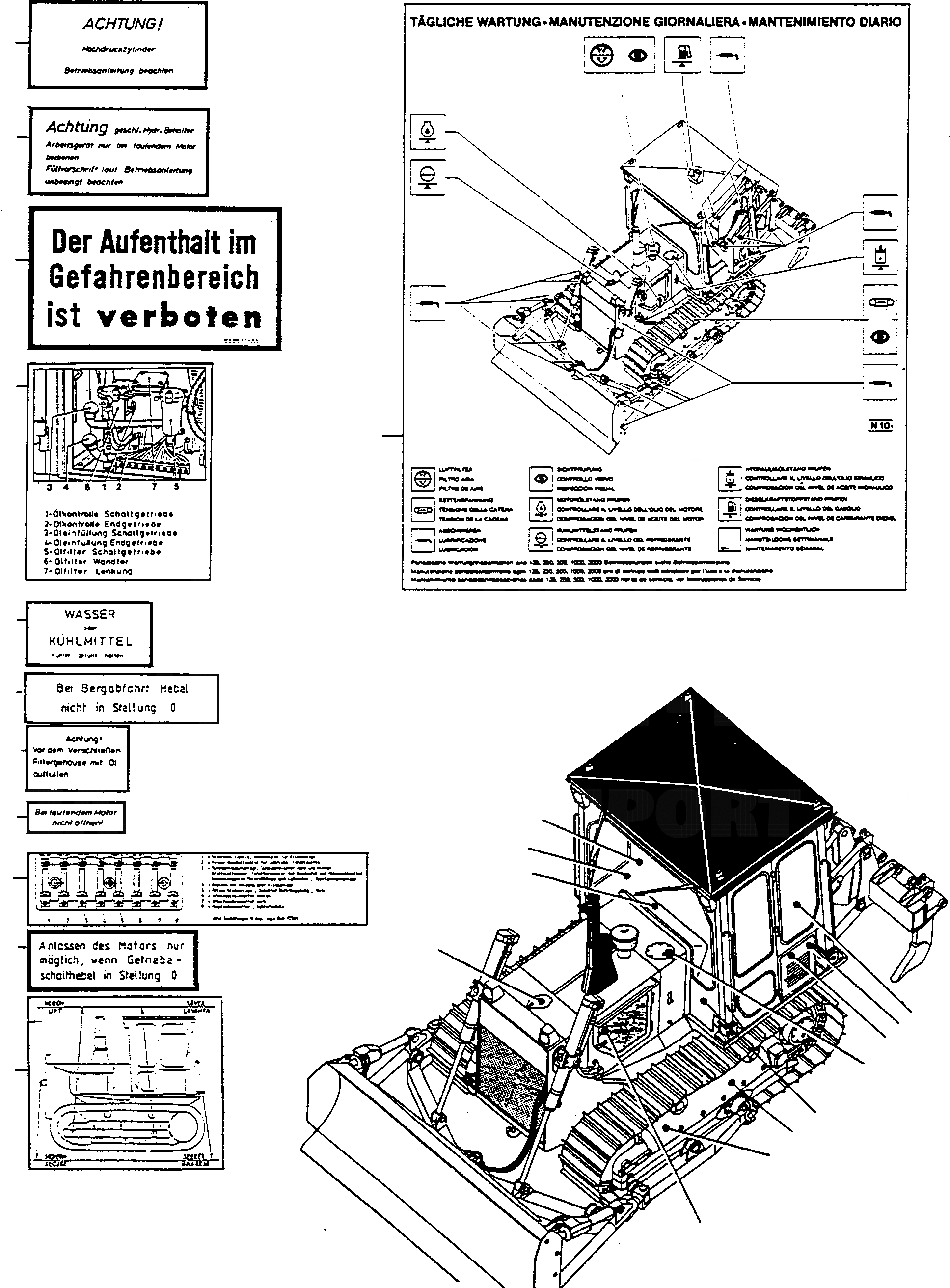 Схема запчастей Komatsu D540E - ТАБЛИЧКИS, ПОРТУГАЛ. ШАССИ И SUPERSTRUCTURE