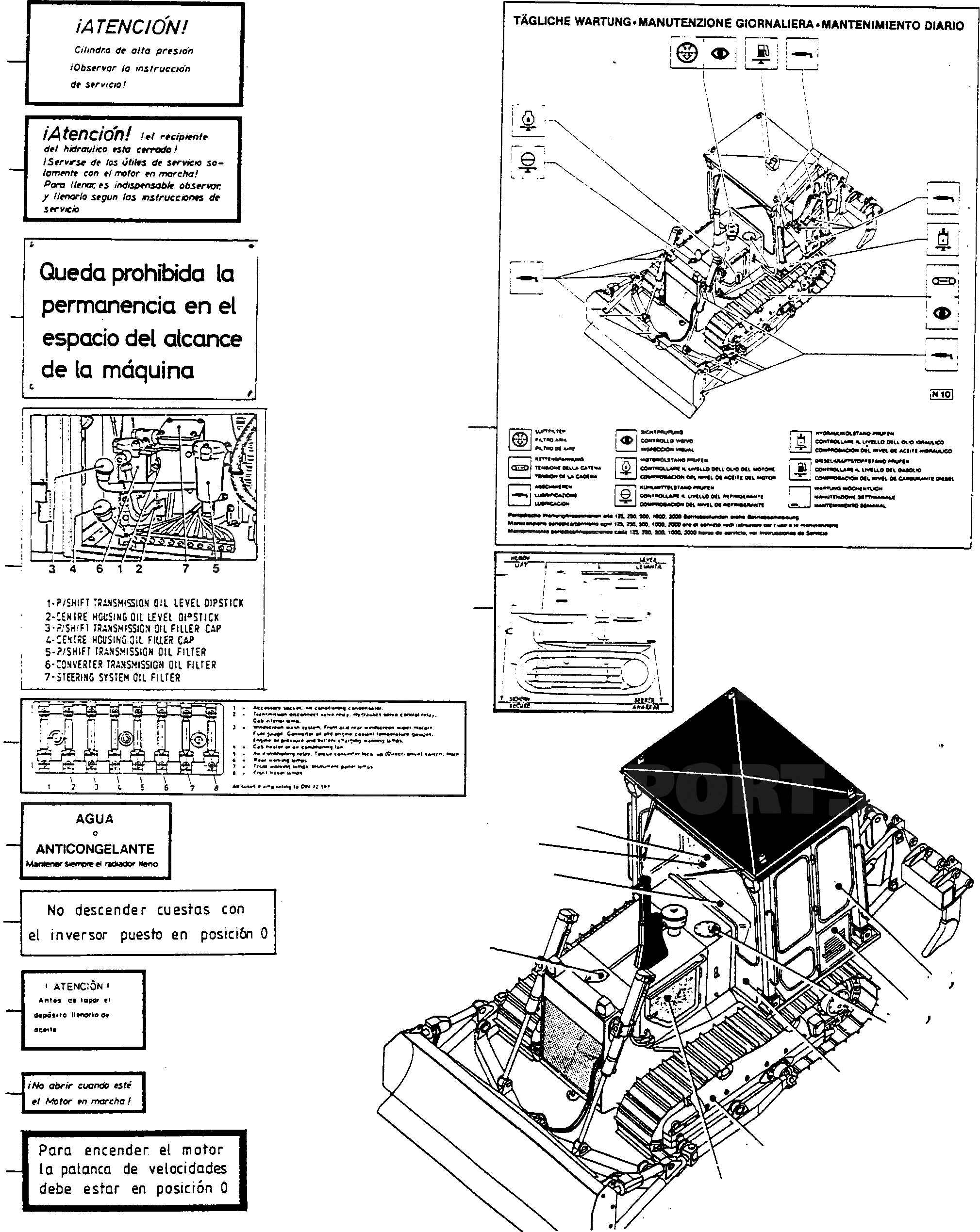 Схема запчастей Komatsu D540E - ТАБЛИЧКИS, ИСПАНИЯ ШАССИ И SUPERSTRUCTURE