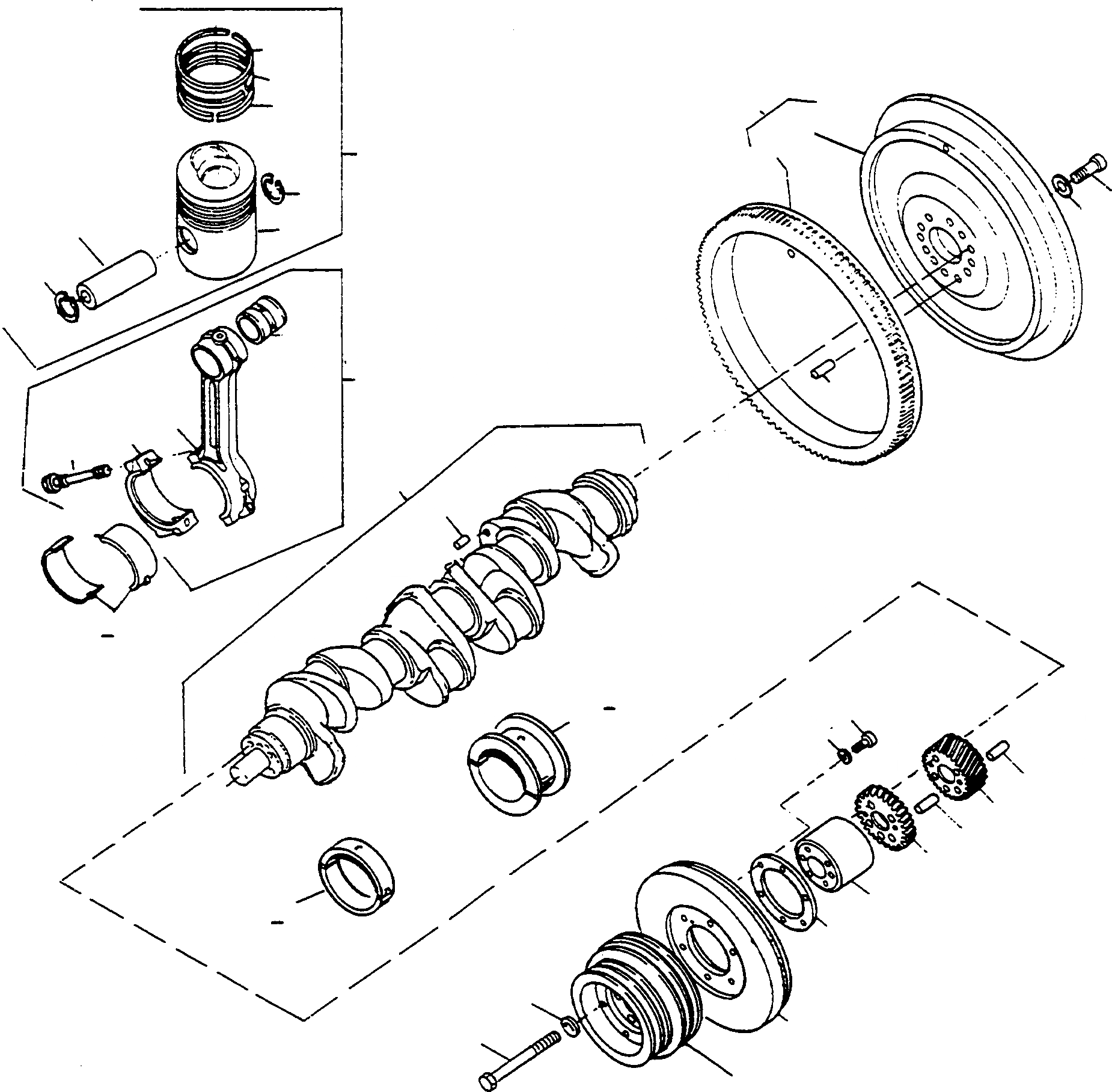 Схема запчастей Komatsu D540E - CRANK ASSEMBLY ДВИГАТЕЛЬ, АКСЕССУАРЫ И ЭЛЕКТРИЧ. СИСТЕМА