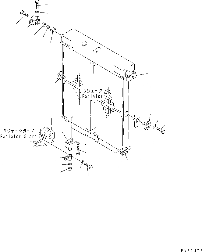 Схема запчастей Komatsu D575A-2 - КРЕПЛЕНИЕ РАДИАТОРА(№-) СИСТЕМА ОХЛАЖДЕНИЯ