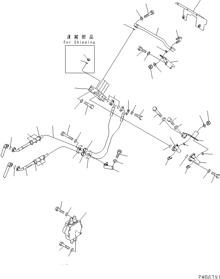 Схема запчастей Komatsu D575A-2 - ГИДРОЛИНИЯ (РЫХЛИТЕЛЬ БЛОК - КЛАПАН ЛИНИЯ) (/)(№-) ГИДРАВЛИКА