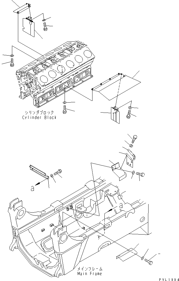 Схема запчастей Komatsu D575A-2 - ДВИГАТЕЛЬ ЗАДН. MIST COVER(№8-) ЧАСТИ КОРПУСА