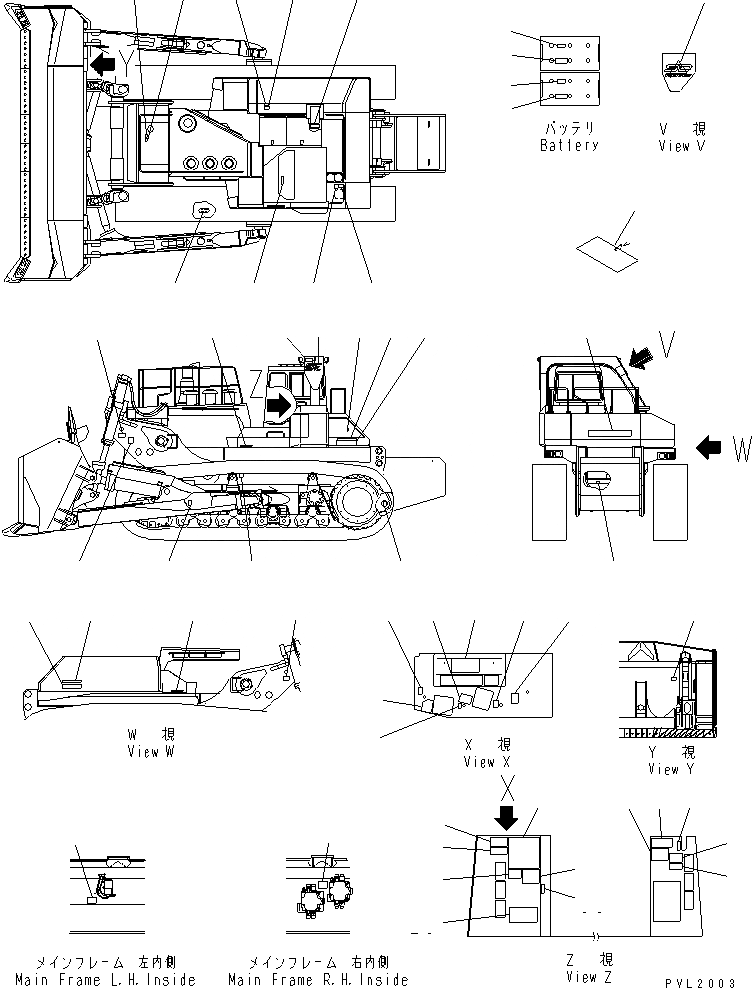 Схема запчастей Komatsu D575A-2 - МАРКИРОВКА (АНГЛ.) (SUPER DOZER)(№-) МАРКИРОВКА