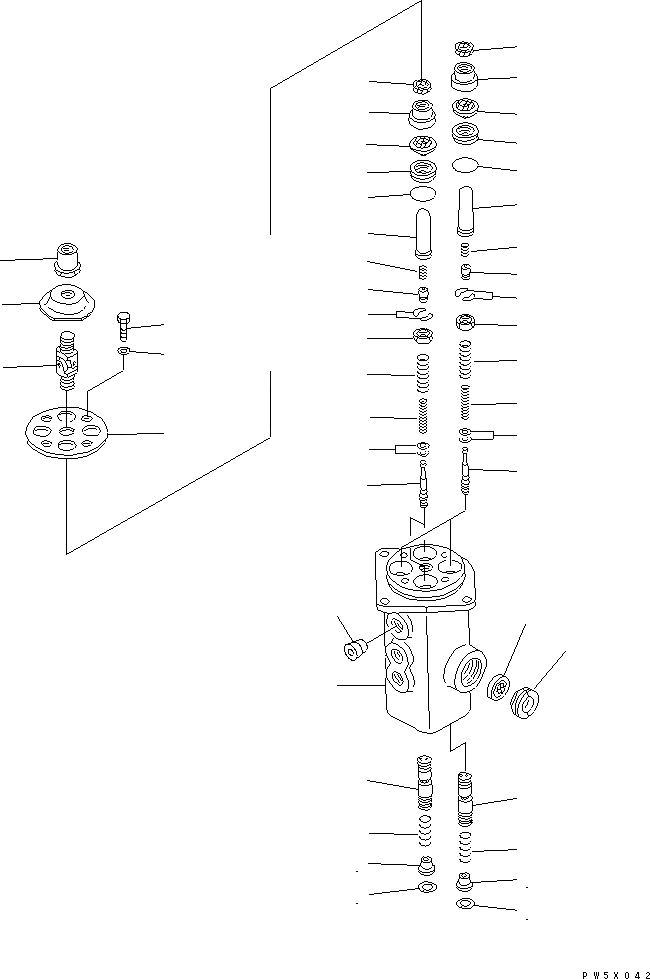 Схема запчастей Komatsu D575A-2 - КЛАПАН PPC(ОТВАЛ)(№-) ОСНОВН. КОМПОНЕНТЫ И РЕМКОМПЛЕКТЫ