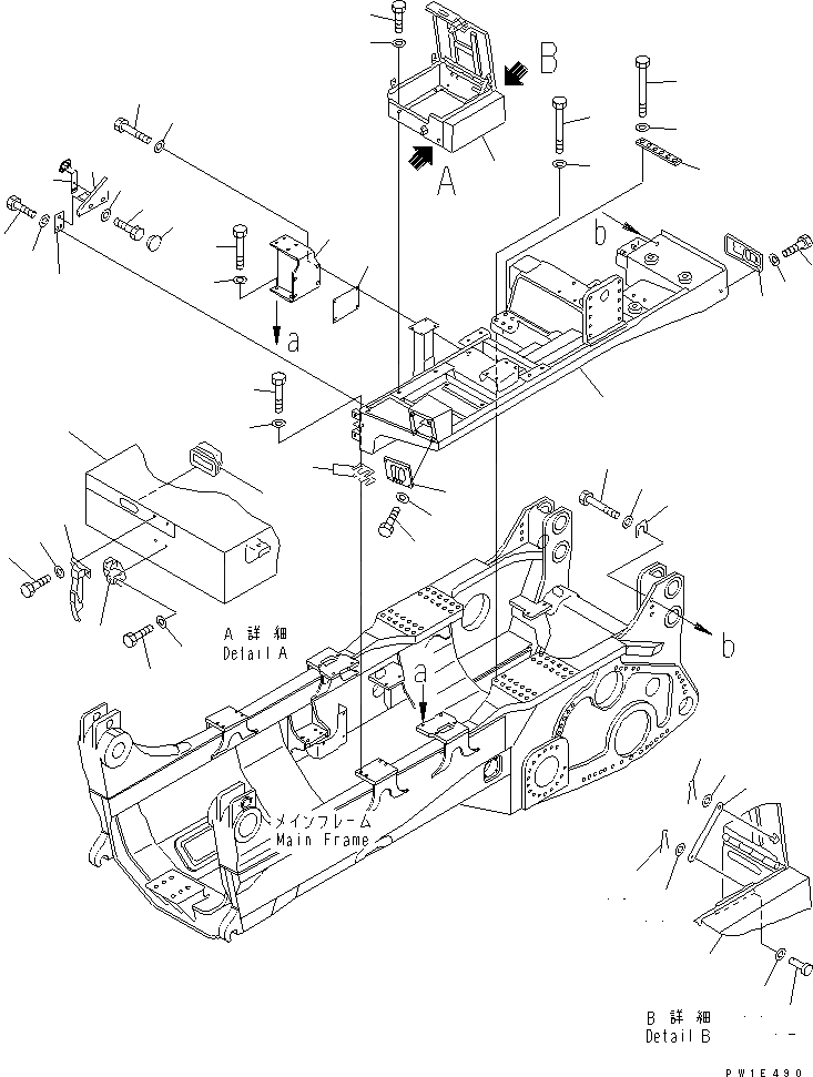 Схема запчастей Komatsu D575A-3 - КРЫЛО (ЛЕВ.) (С РЫХЛИТЕЛЕМ)(№-) ЧАСТИ КОРПУСА