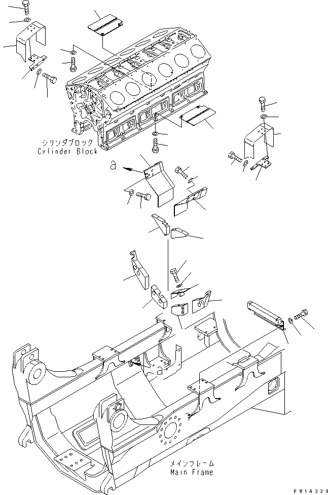 Схема запчастей Komatsu D575A-3 - ДВИГАТЕЛЬ ЗАДН. MIST COVER ЧАСТИ КОРПУСА