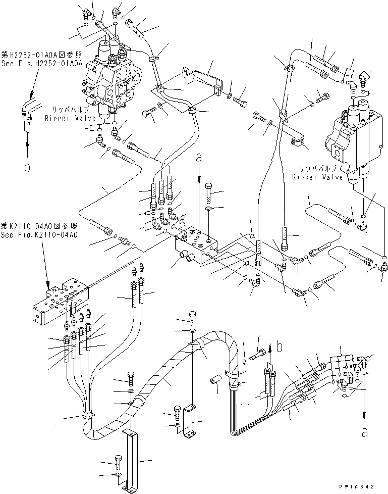 Схема запчастей Komatsu D575A-2 - P.P.C.РЫХЛИТЕЛЬ ЛИНИЯ(№-) ГИДРАВЛИКА