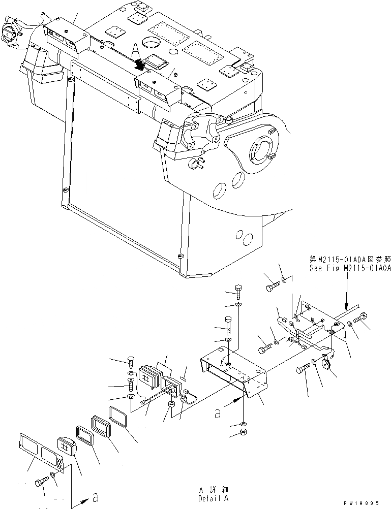 Схема запчастей Komatsu D575A-2 - ГОЛОВНОЕ ОСВЕЩЕНИЕ(№-) ЧАСТИ КОРПУСА