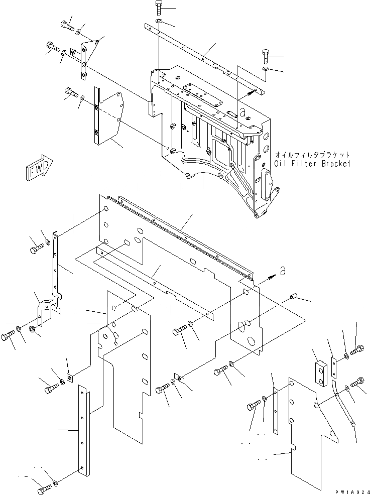 Схема запчастей Komatsu D575A-2 - FIRE DEFENSE COVER(№-) ЧАСТИ КОРПУСА