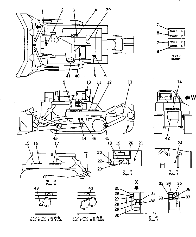 Схема запчастей Komatsu D575A-2 - МАРКИРОВКА (АНГЛ.)(№-) МАРКИРОВКА