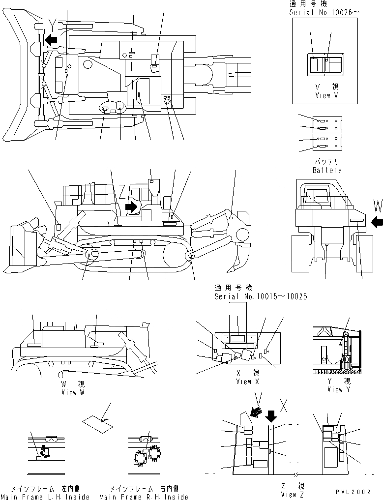 Схема запчастей Komatsu D575A-2 - МАРКИРОВКА (АНГЛ.)(№-) МАРКИРОВКА