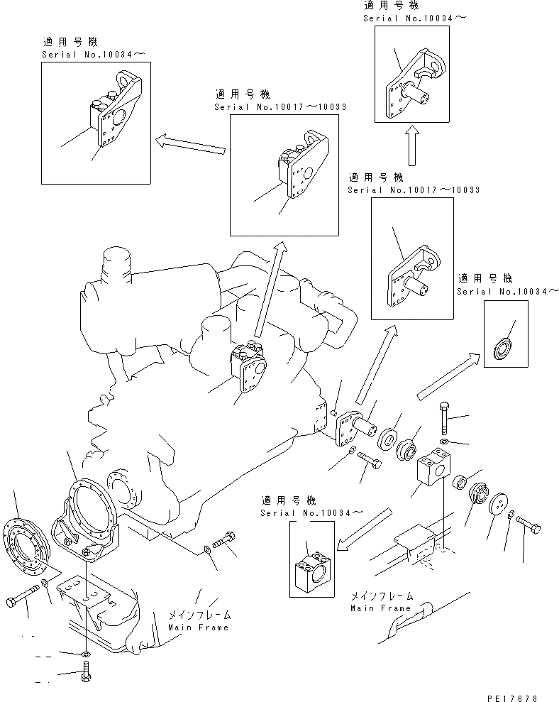 Схема запчастей Komatsu D575A-2 - КРЕПЛЕНИЕ ДВИГАТЕЛЯ КОМПОНЕНТЫ ДВИГАТЕЛЯ