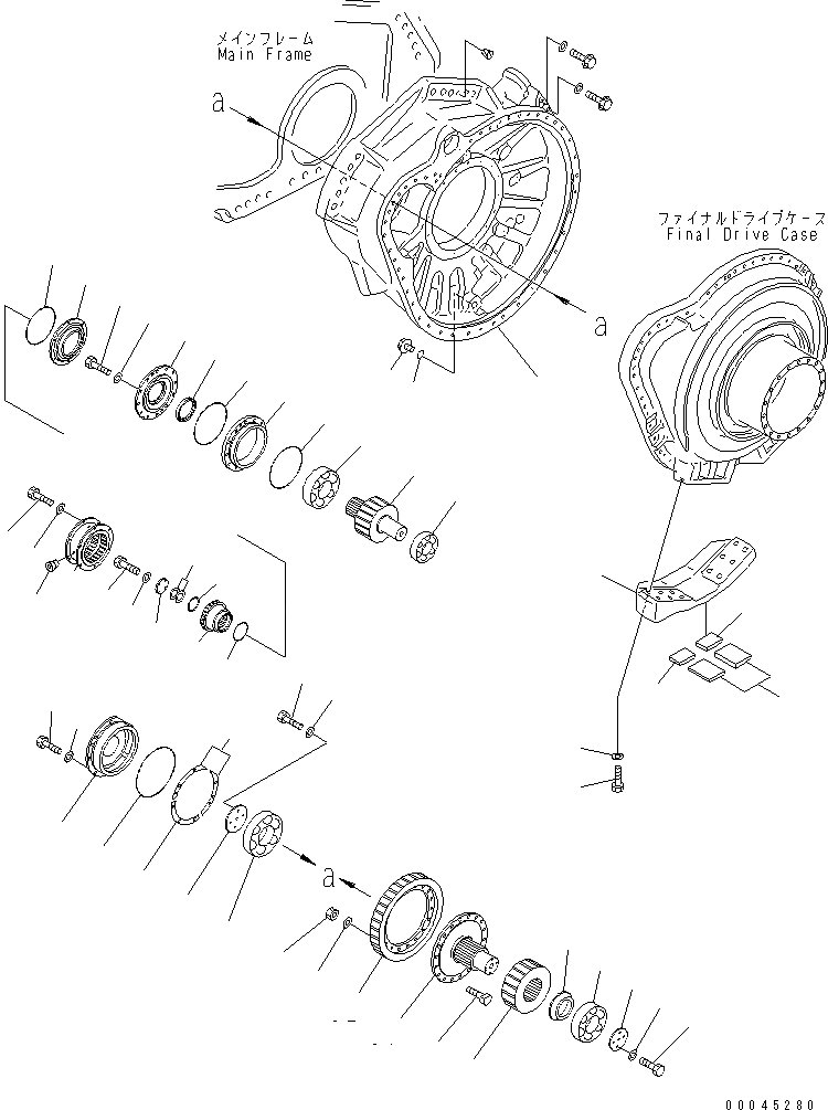 Схема запчастей Komatsu D575A-3 - КОНЕЧНАЯ ПЕРЕДАЧА (/) (ЛЕВ.) ГТР CONVERTOR¤ ТРАНСМИССИЯ¤ РУЛЕВ. УПРАВЛЕНИЕ И КОНЕЧНАЯ ПЕРЕДАЧА