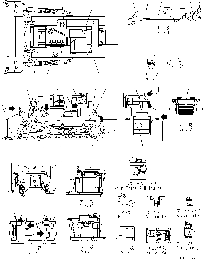 Схема запчастей Komatsu D575A-3 - МАРКИРОВКА (АНГЛ.) МАРКИРОВКА