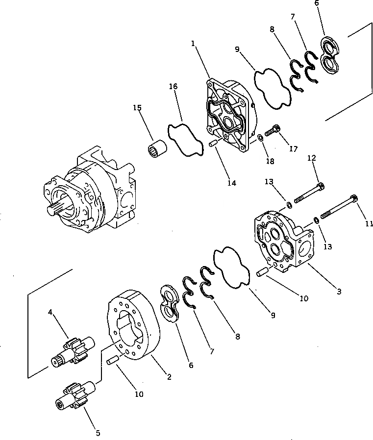 Схема запчастей Komatsu D575A-3 - ГИДР. НАСОС. (РАБОЧЕЕ ОБОРУДОВАНИЕ И ПРИВОД ВЕНТИЛЯТОРА) (/) ОСНОВН. КОМПОНЕНТЫ И РЕМКОМПЛЕКТЫ
