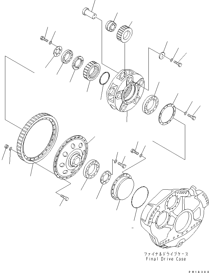 Схема запчастей Komatsu D575A-3-M - КОНЕЧНАЯ ПЕРЕДАЧА (/) (ПРАВ.) (ДЛЯ FUJISAKA) ГТР CONVERTOR¤ ТРАНСМИССИЯ¤ РУЛЕВ. УПРАВЛЕНИЕ И КОНЕЧНАЯ ПЕРЕДАЧА