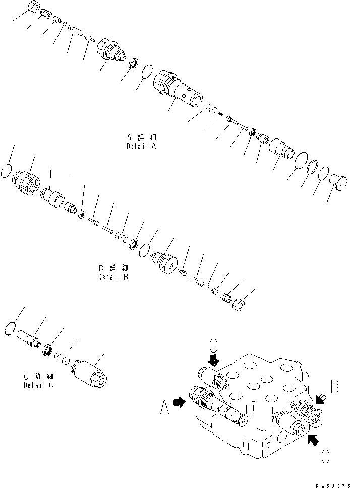 Схема запчастей Komatsu D575A-3-M - УПРАВЛЯЮЩ. КЛАПАН (/) (РЫХЛИТЕЛЬ)(№-) ОСНОВН. КОМПОНЕНТЫ И РЕМКОМПЛЕКТЫ